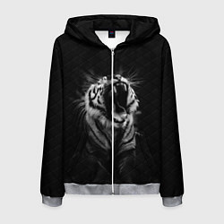 Мужская толстовка на молнии Тигр рычит Tiger realistic