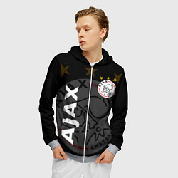 Толстовка 3D на молнии мужская FC AJAX AMSTERDAM ФК АЯКС, цвет: 3D-меланж — фото 2