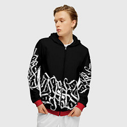 Толстовка 3D на молнии мужская КАЛЛИГРАФИЯ CALLIGRAPHY, цвет: 3D-красный — фото 2