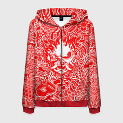 Толстовка 3D на молнии мужская Samurai, цвет: 3D-красный