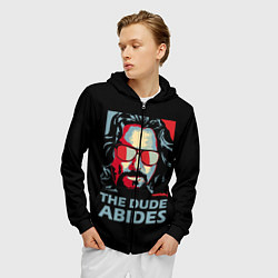 Толстовка 3D на молнии мужская The Dude Abides Лебовски, цвет: 3D-черный — фото 2
