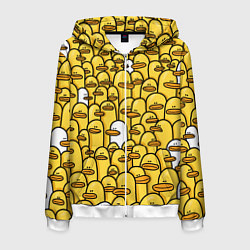 Толстовка 3D на молнии мужская Утки, цвет: 3D-белый