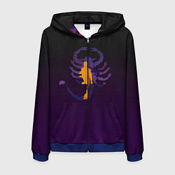 Толстовка 3D на молнии мужская Drive - Retrowave, цвет: 3D-синий