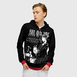 Толстовка 3D на молнии мужская Темный Дворецкий Себастьян Мик, цвет: 3D-красный — фото 2