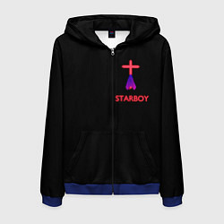 Толстовка 3D на молнии мужская STARBOY - The Weeknd, цвет: 3D-синий