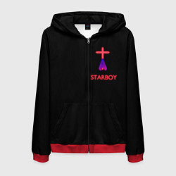 Толстовка 3D на молнии мужская STARBOY - The Weeknd, цвет: 3D-красный
