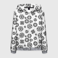 Мужская толстовка на молнии Черно-белый геометрический узор