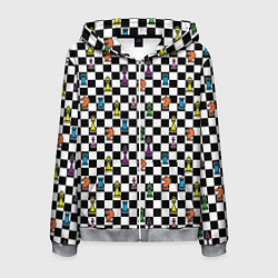 Мужская толстовка на молнии Яркая шахматная доска