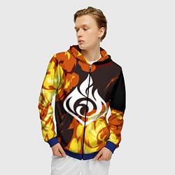 Толстовка 3D на молнии мужская PIRO ПИРО ГЕНШИН, цвет: 3D-синий — фото 2