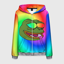 Мужская толстовка на молнии Pepe rainbow