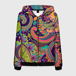 Мужская толстовка на молнии Яркий красочный узор