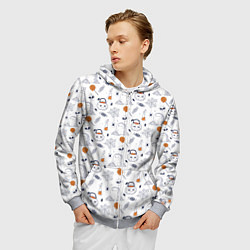 Толстовка 3D на молнии мужская Patern Halloween 7, цвет: 3D-меланж — фото 2