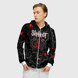 Толстовка 3D на молнии мужская Slipknot Rock Слипкнот Музыка Рок Гранж, цвет: 3D-белый — фото 2