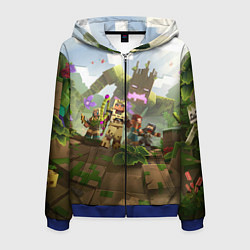 Толстовка 3D на молнии мужская МАЙНКРАФТ ГЕРОИ ПРОТИВ ЗЛА, цвет: 3D-синий
