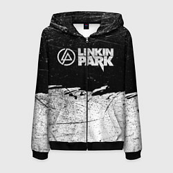 Мужская толстовка на молнии Линкин Парк Лого Рок ЧБ Linkin Park Rock