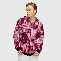 Толстовка 3D на молнии мужская Newspaper fashion, цвет: 3D-черный — фото 2