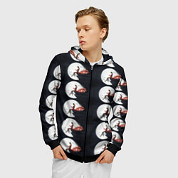 Толстовка 3D на молнии мужская Лунная девушка, цвет: 3D-черный — фото 2