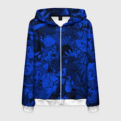 Мужская толстовка на молнии SONIC BLUE PATTERN СИНИЙ ЁЖ