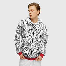 Толстовка 3D на молнии мужская All you need is The Beatles Раскраска, цвет: 3D-красный — фото 2