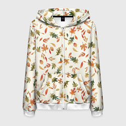 Толстовка 3D на молнии мужская Тёплая осень, цвет: 3D-белый