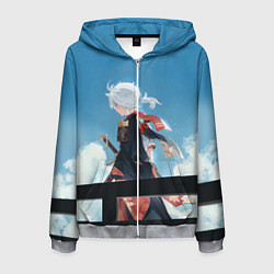 Мужская толстовка на молнии КАДЗУХА НА ФОНЕ НЕБА