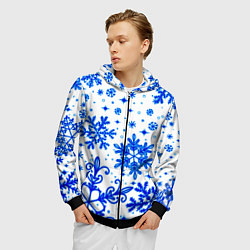 Толстовка 3D на молнии мужская Белая Зима, цвет: 3D-черный — фото 2