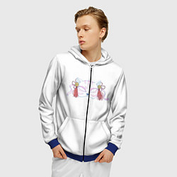 Толстовка 3D на молнии мужская Маска бакэнэко, цвет: 3D-синий — фото 2