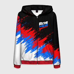 Толстовка 3D на молнии мужская RIDE OR DIE RUSSIA EXTREME, цвет: 3D-красный