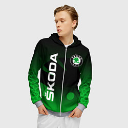 Толстовка 3D на молнии мужская SKODA SPORT GRADIENT ШКОДА СПОРТ, цвет: 3D-меланж — фото 2