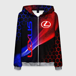 Толстовка 3D на молнии мужская LEXUS ЛЕКСУС NEON НЕОН, цвет: 3D-меланж