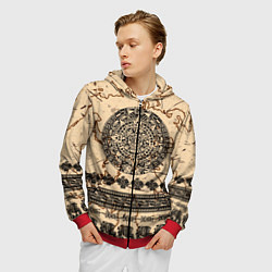 Толстовка 3D на молнии мужская AztecsАцтеки, цвет: 3D-красный — фото 2