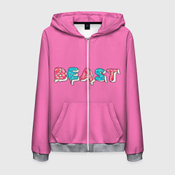 Мужская толстовка на молнии Mr Beast Donut Pink edition