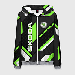 Толстовка 3D на молнии мужская ШКОДА ГЕОМЕТРИЯ ЛИНИИ SKODA GEOMETRY SPORT, цвет: 3D-меланж