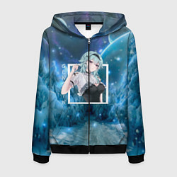 Толстовка 3D на молнии мужская Эола Eula, Genshin Impact Геншин импакт, цвет: 3D-черный