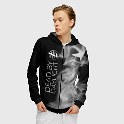 Толстовка 3D на молнии мужская DEAD BY DAYLIGHT - Пламя По вертикали, цвет: 3D-черный — фото 2