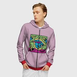 Толстовка 3D на молнии мужская Mr Beast Drawing Full Print, цвет: 3D-красный — фото 2