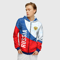 Толстовка 3D на молнии мужская RUSSIA SPORT STYLE РОССИЯ СПОРТИВНЫЙ СТИЛЬ, цвет: 3D-синий — фото 2