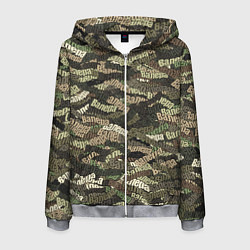 Толстовка 3D на молнии мужская Именной камуфляж Валера, цвет: 3D-меланж