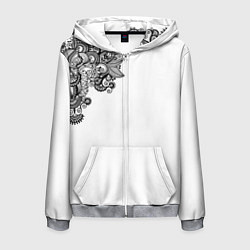 Мужская толстовка на молнии Черно Белые КруЖева