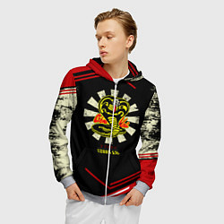 Толстовка 3D на молнии мужская Кобра Кай Сериал Нетфликс Гранж, цвет: 3D-меланж — фото 2