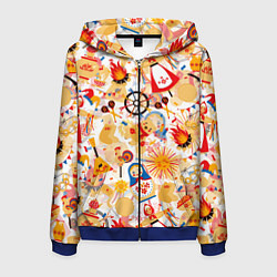 Мужская толстовка на молнии Масленица Паттерн