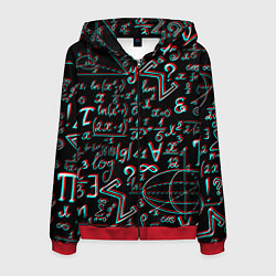 Толстовка 3D на молнии мужская ФОРМУЛЫ ГЛИТЧ GLITCH, цвет: 3D-красный