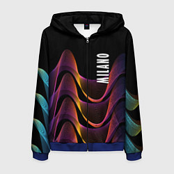 Толстовка 3D на молнии мужская Fashion pattern Neon Milano, цвет: 3D-синий