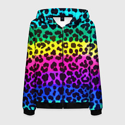 Мужская толстовка на молнии Leopard Pattern Neon