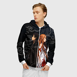 Толстовка 3D на молнии мужская Кирито и Асуна - Sword Art Online, цвет: 3D-белый — фото 2