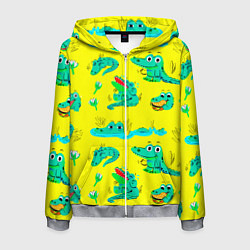 Толстовка 3D на молнии мужская GREEN CROCODILES, цвет: 3D-меланж