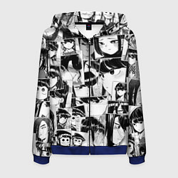 Толстовка 3D на молнии мужская Komi san pattern, цвет: 3D-синий