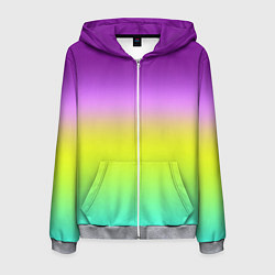 Толстовка 3D на молнии мужская Multicolored Ombre gradient, цвет: 3D-меланж