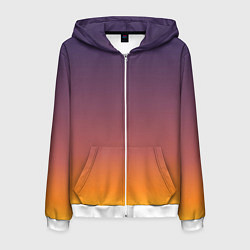 Толстовка 3D на молнии мужская Sunset Gradient, цвет: 3D-белый
