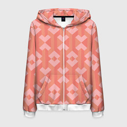 Мужская толстовка на молнии Геометрический узор розового цвета geometric pink